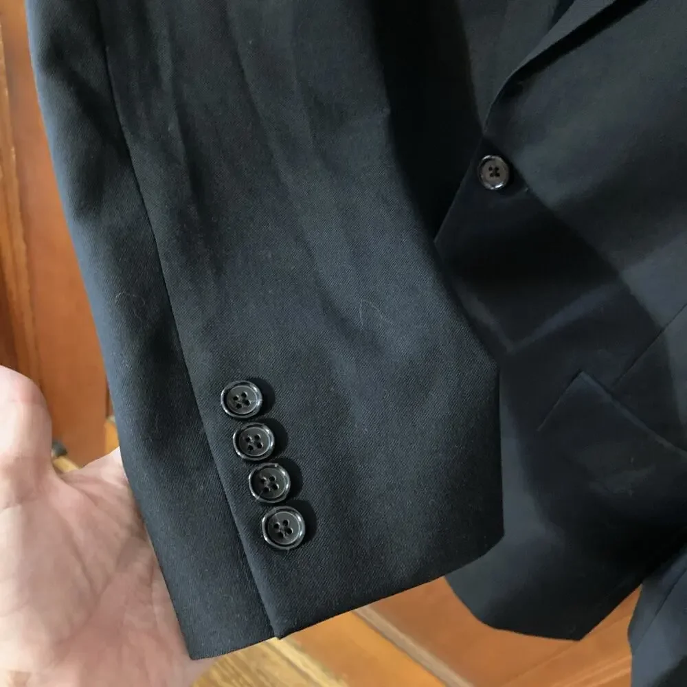 J. Crew Men’s Thompson Suit Jacket 40R‎ Wool Black Blazer Formal Wedding Prom